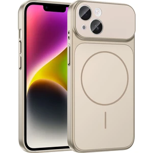 iPhone 14 Kılıf Frms M-Safe Şarj Özellikli Kamera Korumalı Formen Kapak - Gold