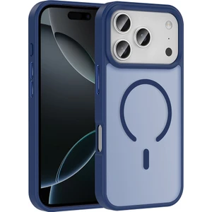 Nova Global iPhone 17 Pro Kılıf M-Safe Şarj Özellikli Mat Arka Yüzey Nvg Sio Kapak - Lacivert