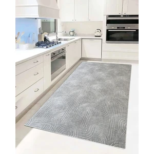 Trivago Halı Yıkanabilir Leke Tutmaz Kaymaz Tabanlı Kesme Kabartmalı Salon Koridor Mutfak Halısı Gri