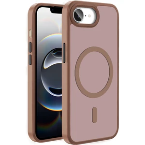 Nova Global iPhone 16E Kılıf M-Safe Şarj Özellikli Mat Arka Yüzey Nvg Sio Kapak - Kahverengi