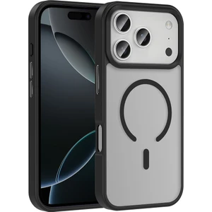 iPhone 17 Pro Max Kılıf M-Safe Şarj Özellikli Mat Arka Yüzey Frms Sio Kapak - Siyah