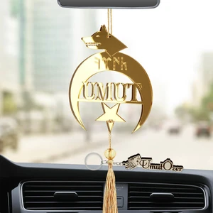 Olur O Zaman Kişiye Özel (Anahtarlıklı) Göktürk Dilinde Türk Pleksi Araba Dikiz Aynası Süsü