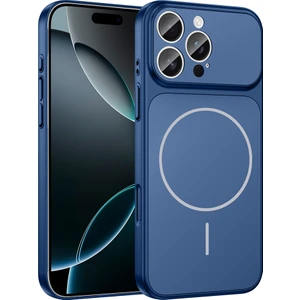 Nova Global iPhone 16 Pro Kılıf Nvg M-Safe Şarj Özellikli Kamera Korumalı Formen Kapak - Mavi