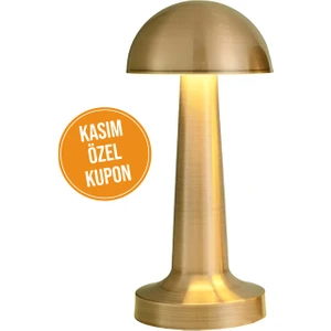 Mantar Masa Lambası Dokunmatik 3 Renkli Ayarlanabilir Şarjlı Gold Efsane Kasım Kuponlu