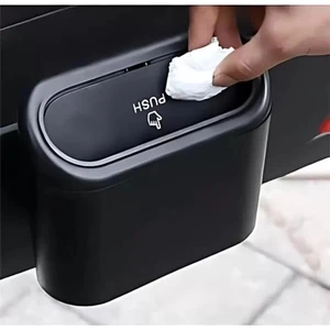 Mucit Home Araba Çöp Kutusu Araç Içi Taşınabilir Kapaklı Organizer Çöp Kovası Itme Kapaklı Kova
