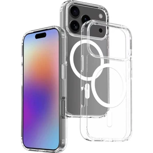 iPhone 17 Pro Max Kılıf M-Safe Şarj Özellikli Şeffaf Sert Pc Nvg Embos Kapak - Şeffaf