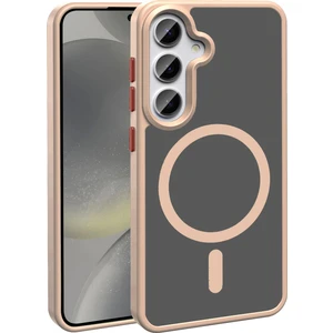 Nova Global Galaxy S25 Kılıf M-Safe Şarj Özellikli Mat Arka Yüzey Nvg Sio Kapak - Rose Gold