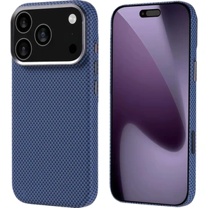 iPhone 17 Pro Kılıf M-Safe Şarj Özellikli Karbon Fiber Görünümlü Otnv Nekst Kapak - Lacivert