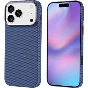 iPhone 17 Pro Max Kılıf M-Safe Şarj Özellikli Karbon Fiber Görünümlü Otnv Nekst Kapak - Lacivert