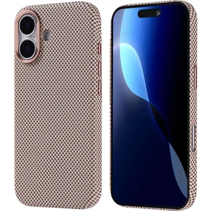 iPhone 17 Kılıf M-Safe Şarj Özellikli Karbon Fiber Görünümlü Otnv Nekst Kapak - Gold