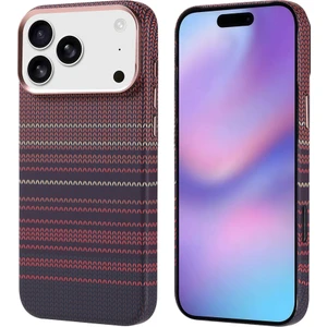 iPhone 17 Pro Max Kılıf M-Safe Şarj Özellikli Karbon Fiber Görünümlü Otnv Nekst Kapak - Kırmızı