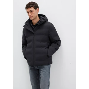 Kapüşonlu Siyah Şişme Mont 0110652-71379