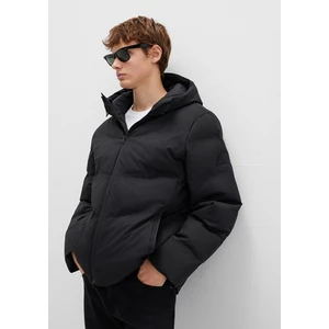 Su İtici Kapüşonlu Siyah Şişme Mont 0110651-71379