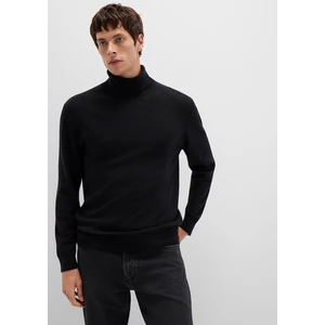 Yün Karışımlı Boğazlı Siyah Kazak 0710372-900