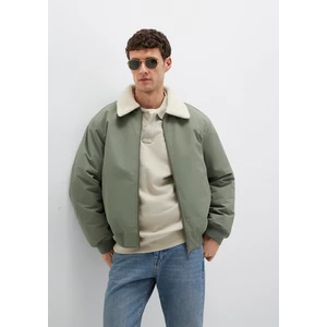 Suni Kürk Detaylı Haki Ceket 0110665-80692