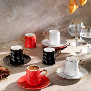 Vogue 6 Kişilik Kahve Fincan Seti 12 Parça-Çok Renkli