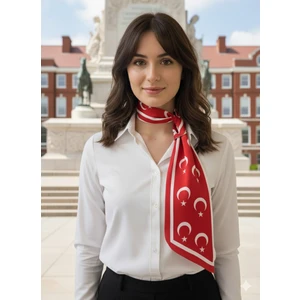 Tarzını Seç Ayyıldız Desenli Türk Bayraklı Kravat / Eşarp / Fular