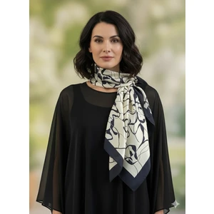 Tarzını Seç Desenli Fular Mermer Estacraft Şal Bandana 70X70CM