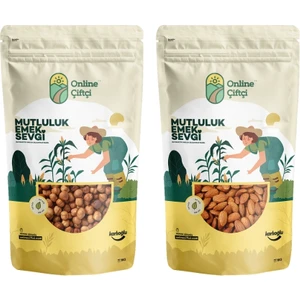 Online Çiftçi Çiğ Giresun Fındık 1kg + Çiğ Yerli Badem 1kg