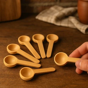 Doğal Ahşap Ölçü Kaşığı 8 cm – 6 Adet