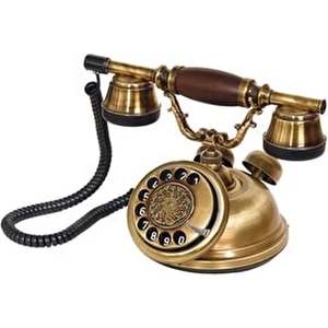 Anna Bell Eskitme Telefon Pirinç Malzeme ile Nostaljik Tasarım 26 cm Klasik Kullanım
