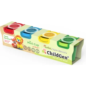 Childgen Doğal Oyun Hamuru - Mini-Cup Tilki ve Aslan 4X65GR (Ana Renkler)
