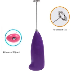 Mini Karıştırıcı Pilli El Mikseri Süt Köpürtücü / Kahve Çırpıcı / Yumurta Çırpıcı