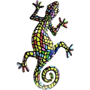 Metal Gecko Duvar Sanat Dekor Kertenkele Sanat Açık Arka Bahçe Için Asma Evde Veranda Çim Çit Süslemeleri Duvar - E (Yurt Dışından)