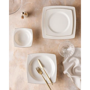 Nova 6 Kişilik 24 Parça Yemek Takımı - Beyaz/gold