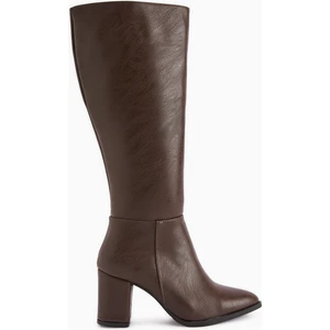 Deniza Kahve Topuklu Kadın Çizme