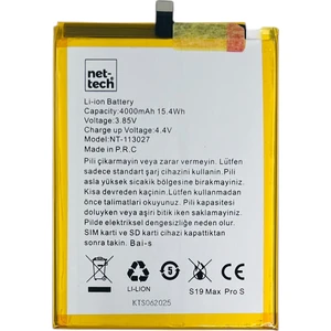 Teknonet Reeder S19 Max Pro S Uyumlu Nettech 4000 Mah Batarya