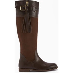 Galia Kahve Süet Tokalı Kadın Çizme