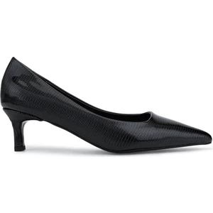 Tamer Tanca Kadın Suni Deri Siyah Topuklu Ayakkabı 735 8318 Bn Ayk SK25-26 Sıyah