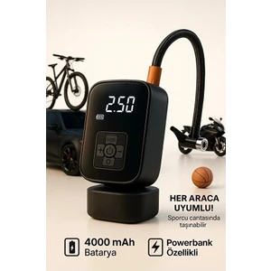 Mini Kablosuz Dijital Taşınabilir Auhma Kompresör Araç Lastik Top Şişirme Pompası