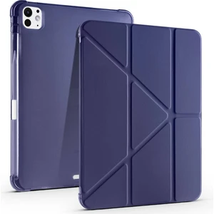 Apple iPad Pro 11 M5 (2025) Yatay ve Dikey Standlı Antişok Köşe Korumalı Kalemlikli Origami Slikon Kılıf 