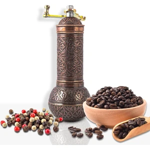 Glıos Bakır Renk Zamak Karabiber, Kahve, Çörek Otu Ve Haşhaş El Değirmeni Öğütücü Grinder 18 Cm