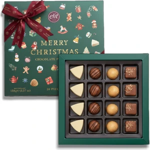 Elit Çikolata Merry Christmas Yeşil Spesiyal Kutu 158 gr Glutensiz