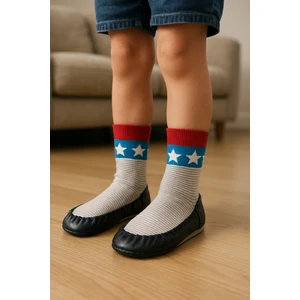 Katia & Bony Çocuk Makosen Soket Çorap Patik Panduf – Kaydırmaz Ev & Anaokulu Ayakkabısı Gri