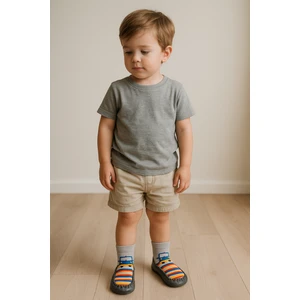 Katia & Bony Çocuk Makosen Soket Çorap Patik Panduf – Kaydırmaz Ev & Anaokulu Ayakkabısı Gri