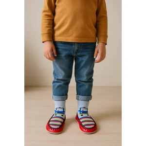 Katia & Bony Erkek Çocuk Araba Desenli Makosen Soket Çorap Patik Panduf – Kaydırmaz Ev & Anaokulu Ayakkabısı Kırmızı