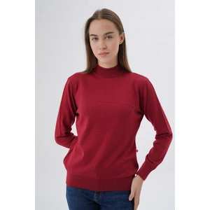 Trist Star Kadın %100 Organik Pamuk Yarım Balıkçı Yaka Triko Kazak Örme Bluz TRIST-6104