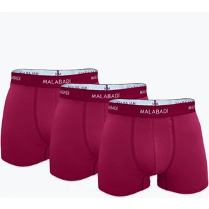 Erkek Bordo 3 Lü Paket Pamuk Elastan Boxer 3M075