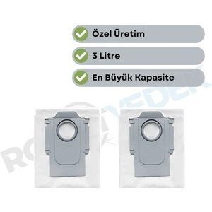 Roborock QRevo (DİKKAT! S,PRO,MAXV DEĞİL!) Uyumlu 2 Adet Toz Çöp Torbası