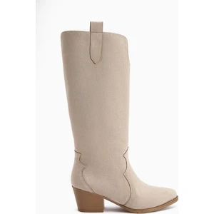 Frida Bej Süet Western Kadın Çizme
