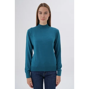 Trist Star Kadın %100 Organik Pamuk Yarım Balıkçı Yaka Triko Kazak Örme Bluz TRIST-6104