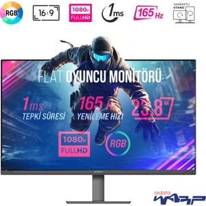 WRP24-165-B 23.8" 165HZ 1ms Rgb Flat (Hdmı + Display Port) Freesync + G-Sync Full Hd Oyuncu Monitörü