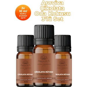 Çikolata Rüyası Oda Kokusu 3'lü Set- Doğal Esansiyel Uçucu Yağ, Difüzör Esansı, Buhurdanlık Yağı