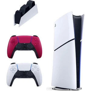 Playstation 5 Slim Digital 825 GB + Şarj Istasyonu + 2. Kırmızı Dualsense Ithalatçı Garantili