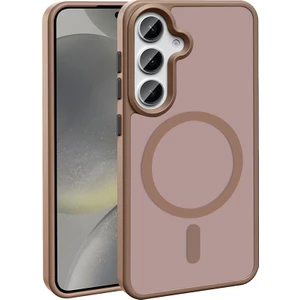 Galaxy S25 Plus Kılıf M-Safe Şarj Özellikli Mat Arka Yüzey Frms Sio Kapak - Kahverengi