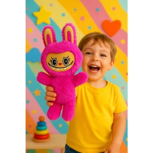 Keyfim Shop Labubu Peluş Bebek Dekoratif Oyuncak, Uyku Arkadaşı Labubu Oyuncak